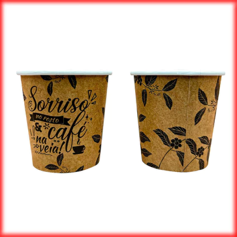 Copo Personalizado Kraft P/ Cafeteria 100ML A01- 100 Und