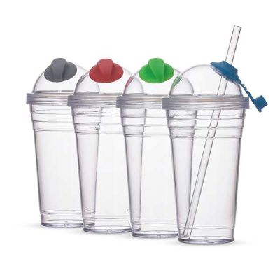 Copo Plastico 480ml Com Canudo
