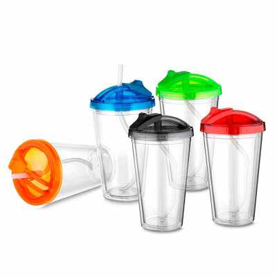 Copo plástico 500ml personalizado cores