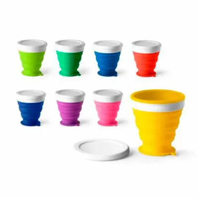 Copo Plastico Infantil Dobravel em Silicone