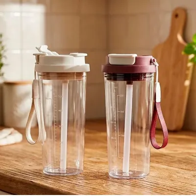Copo Plastico Personalizado 600ml Com Canudo e Tampa Flip