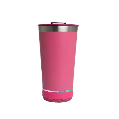 Copo Termico 400ml Com Caixa de Som Rosa