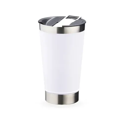 Copo Termico 500ml c Abridor Liso Branco