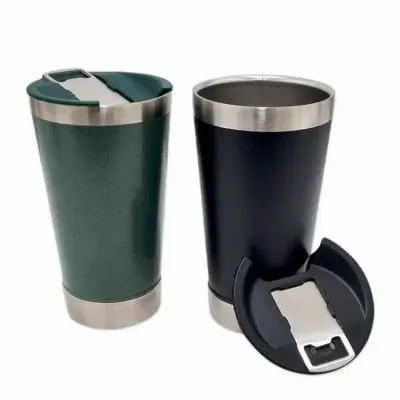 Copo Térmico 500ml com - verde e preto
