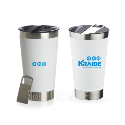 Copo térmico de inox branco
