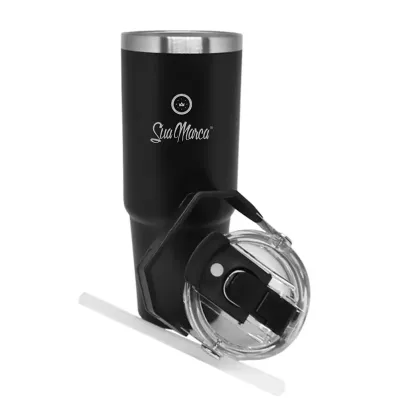 Copo Termico de Inox Com Tampa e Canudo 900ml