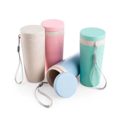 Copo Termico Fibra de Bambu 350ml Com Alca