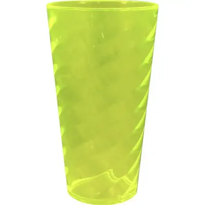 Copo Twist Cristal 600ML Amarelo Neon de Plastico
