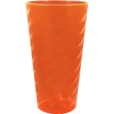 Copo Twist Cristal Laranja Neon 600ml Plastico