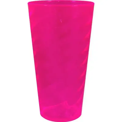 Copo Twist Cristal Rosa Neon 600ml Plastico