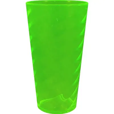 Copo Twist Cristal Verde Neon 600ml Plastico
