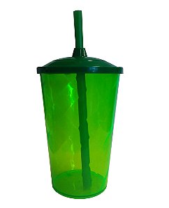 Coponudo PS Branco com Tampa e Canudo Preto 600 ml