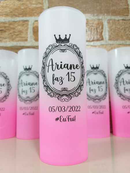 Copos Degradê Personalizados aniversário 15 anos Porto Alegre Long drink 50un R$6,30un