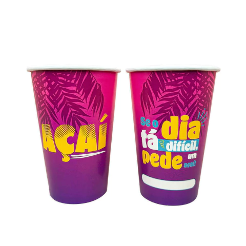 Copos Estampa Padrão P/Açaí 300ML A01 - 100 Und