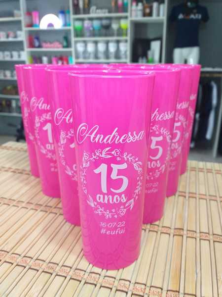 Copos Personalizados Drink Porto Alegre Florianópolis aniversário 15 anos casamento 18 Anos 30un R$5,59un