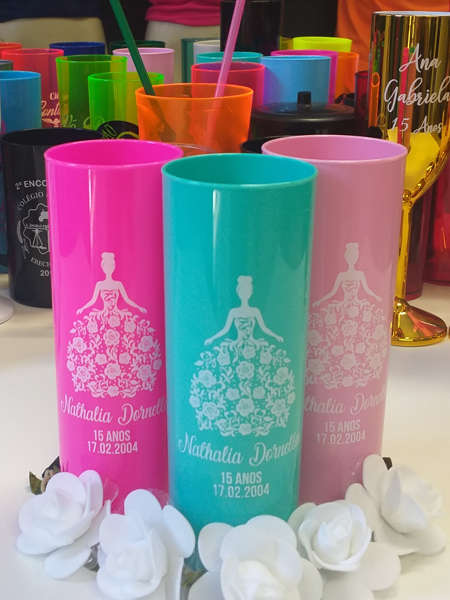 Copos Personalizados Porto Alegre Long Drink 15 Anos Debutantes Prazo 30 dias 100un R$2,89un