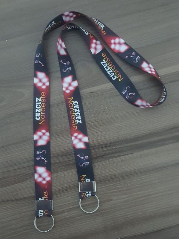 Cordão Digital Personalizado 20mm acabamento em 02 Argolas