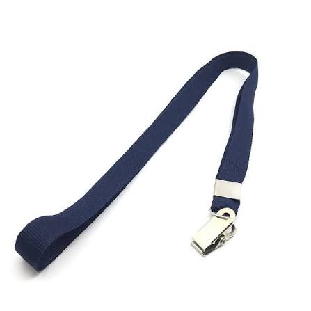 Cordão Liso para Crachá Azul Marinho (20mm) - Espaço do Crachá