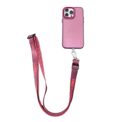 Cordão para celular rosa personalizado