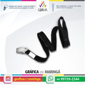 Cordão para Crachá Tecido Sem impressão Sem revestimento com Presilha Metálica