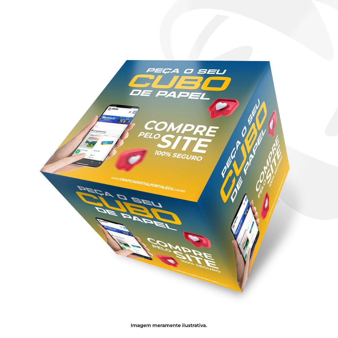 Cubo de Papel Tam. 30x30cm 30x30cm Papel triplex 350g 4x4 Papel triplex 350g