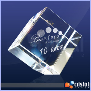 Cubo em Cristal Personalizado Gravacao a Laser
