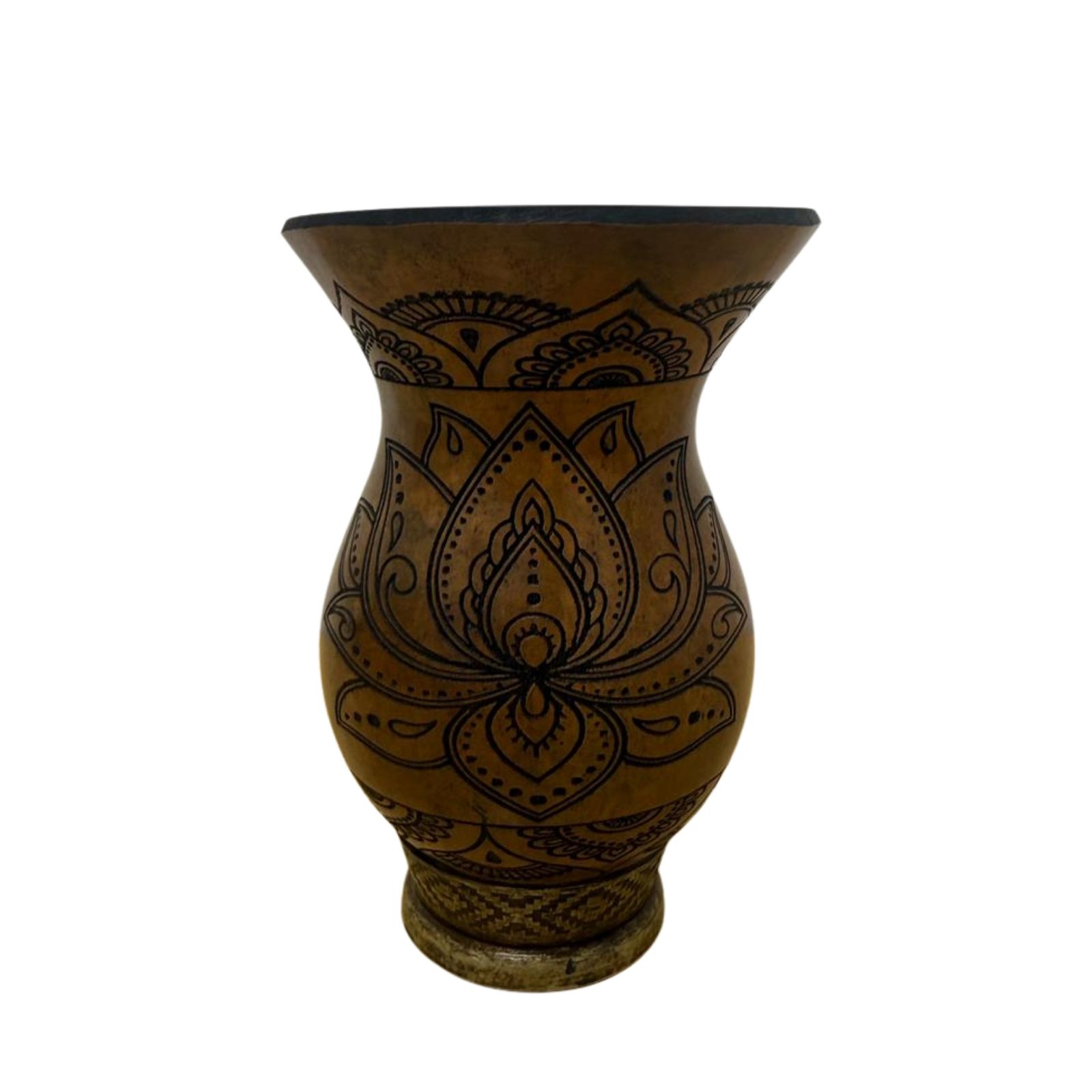 Cuia de Chimarrão Bago de Touro com Pé - Flor de Lotus 360º
