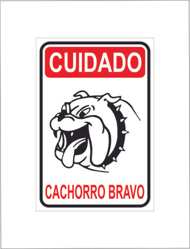 Cuidado cachorro bravo 20x30 - Pacote com 12un