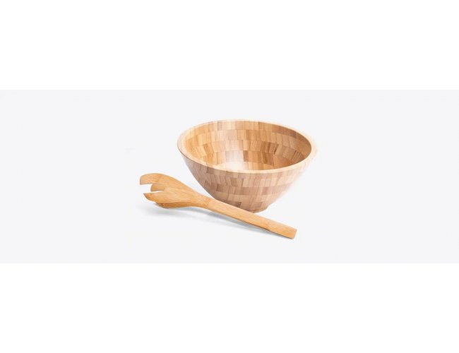 Cumbuca Em Bambu Com Pegador 30Cm - 2,2L