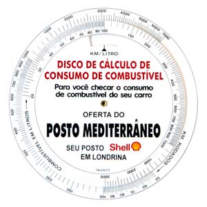 Disco de cálculo de consumo de combustível
