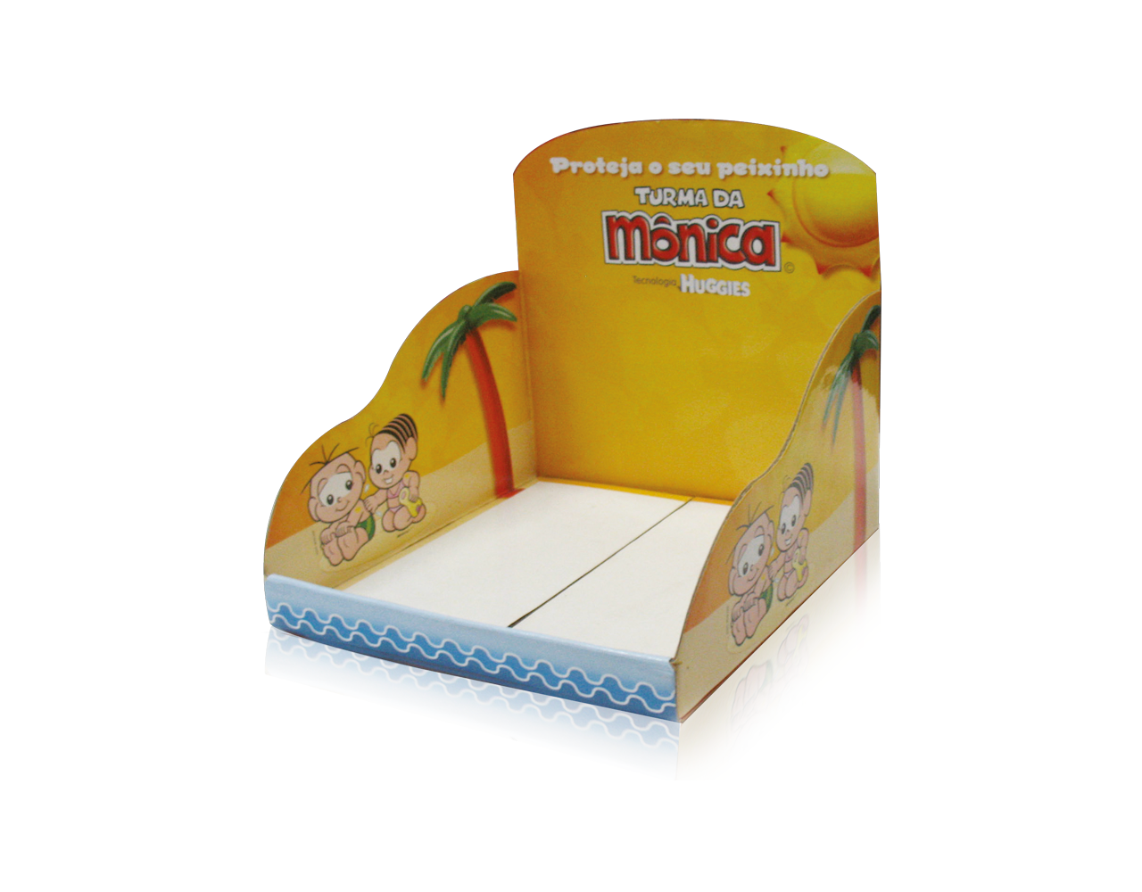 Display de Papelão Balcão Huggies Turma da Mônica