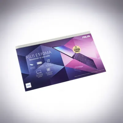 Display de PETG personalizado para encaixe em telas de computador, produzido com impressão UV de alta qualidade.