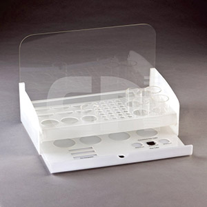 Display em acrílico branco e cristal personalizado