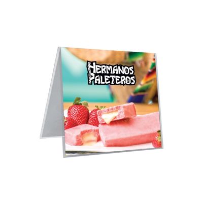 Display Impresso no Papel em Offset em 4 Cores e Encapsulado em Plastico Rigido Transparente Medida