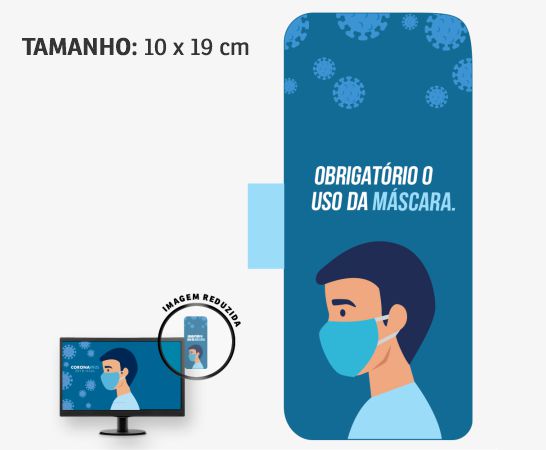 Display para Monitor em PVC Branco Premium 0,50mm 4x0 - 4 Cantos - 16 unidades