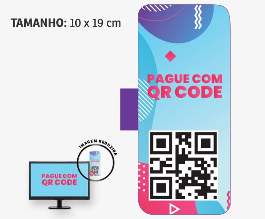Display para Monitor em PVC Branco Premium 0,50mm 4x0 - 4 Cantos - 24 unidades