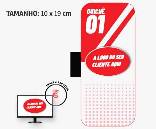 Display para Monitor em PVC Branco Premium 0,50mm 4x0 - 4 Cantos - 8 unidades