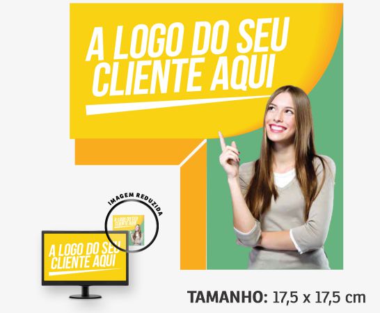 Display para Monitor Quadrado em PVC Branco Premium 0,50mm 4x0 - 12 unidades