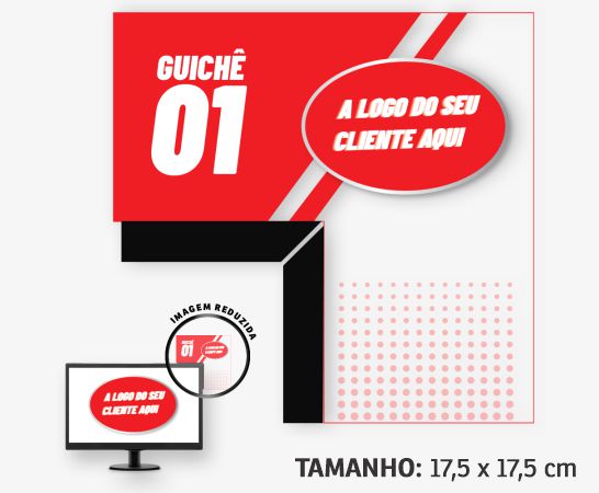 Display para Monitor Quadrado em PVC Branco Premium 0,50mm 4x0 - 4 unidades