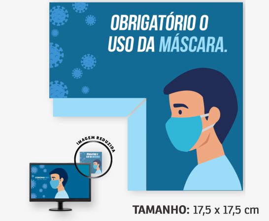 Display para Monitor Quadrado em PVC Branco Premium 0,50mm 4x0 - 8 unidades