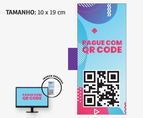 Display para Monitor Retangular em PVC Branco Premium 0,50mm 4x0 – 24 unidades