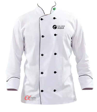 Dolmã elegante e confortável em algodão brim leve, uniforme perfeito para chefs profissionais - kit 10 pçs