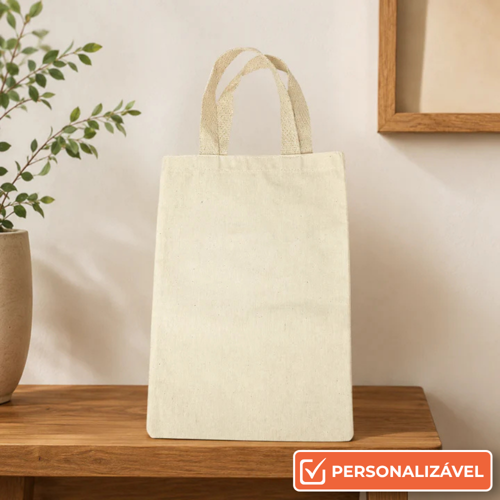 Ecobag Personalizada em Algodão Cru 23x35 cm | Ecológica e Resistente