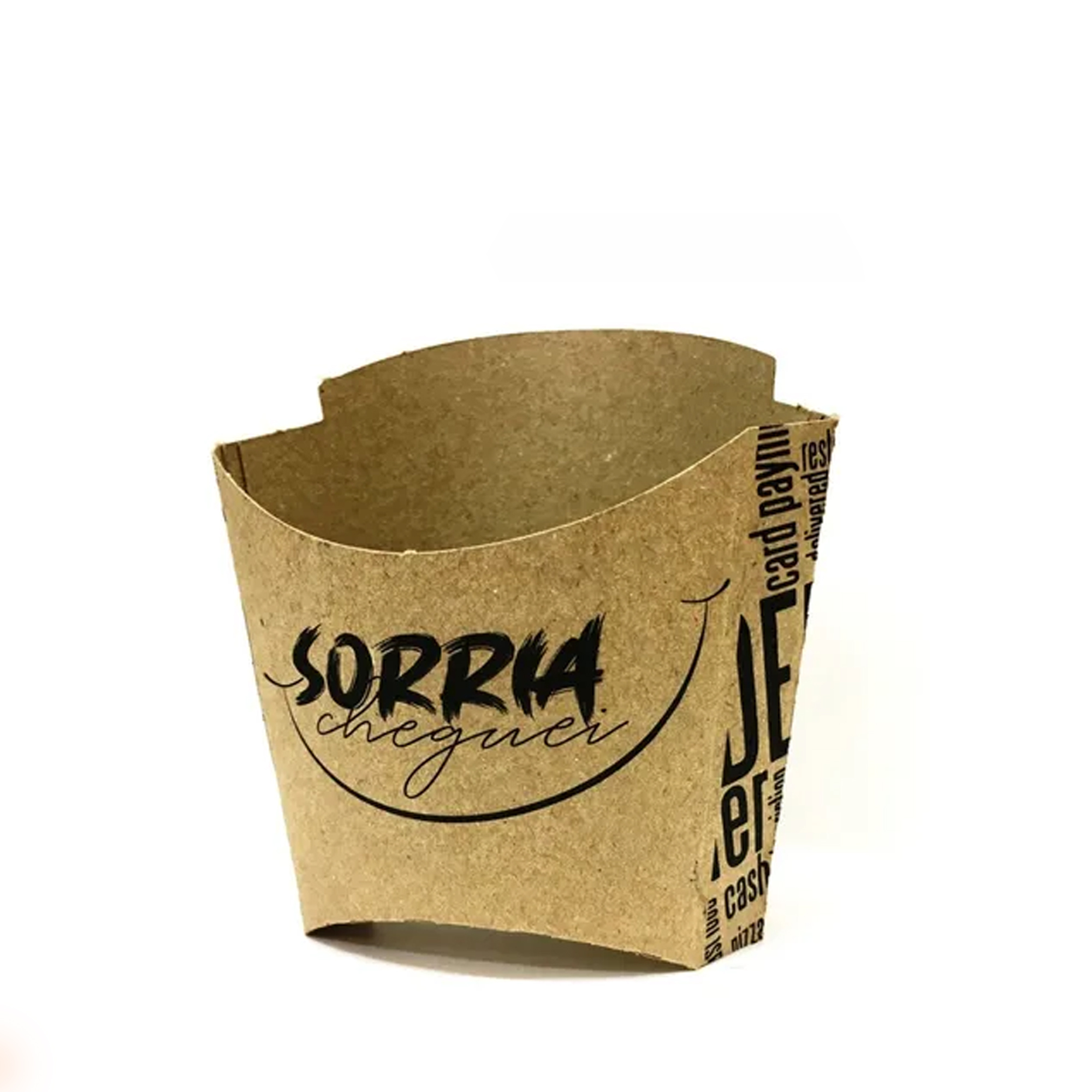 EMBALAGEM CAIXA BATATA FRITA - MEDIA SORRIA KRAFT - 50 UNIDADES