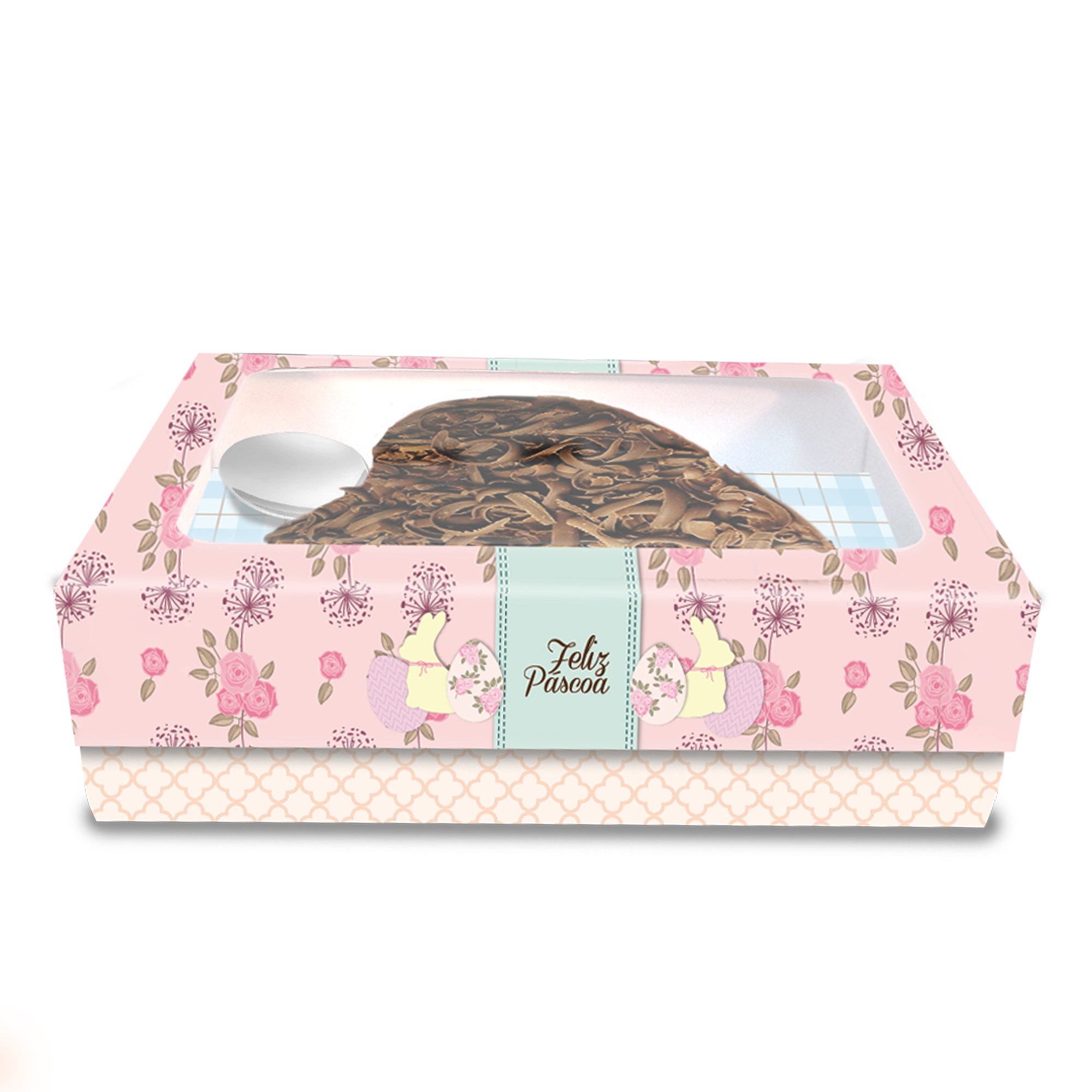 EMBALAGEM CAIXA BERCO PARA OVO CORACAO - VISOR ACETATO - SHABBY CHIC 350G - 10 UNI