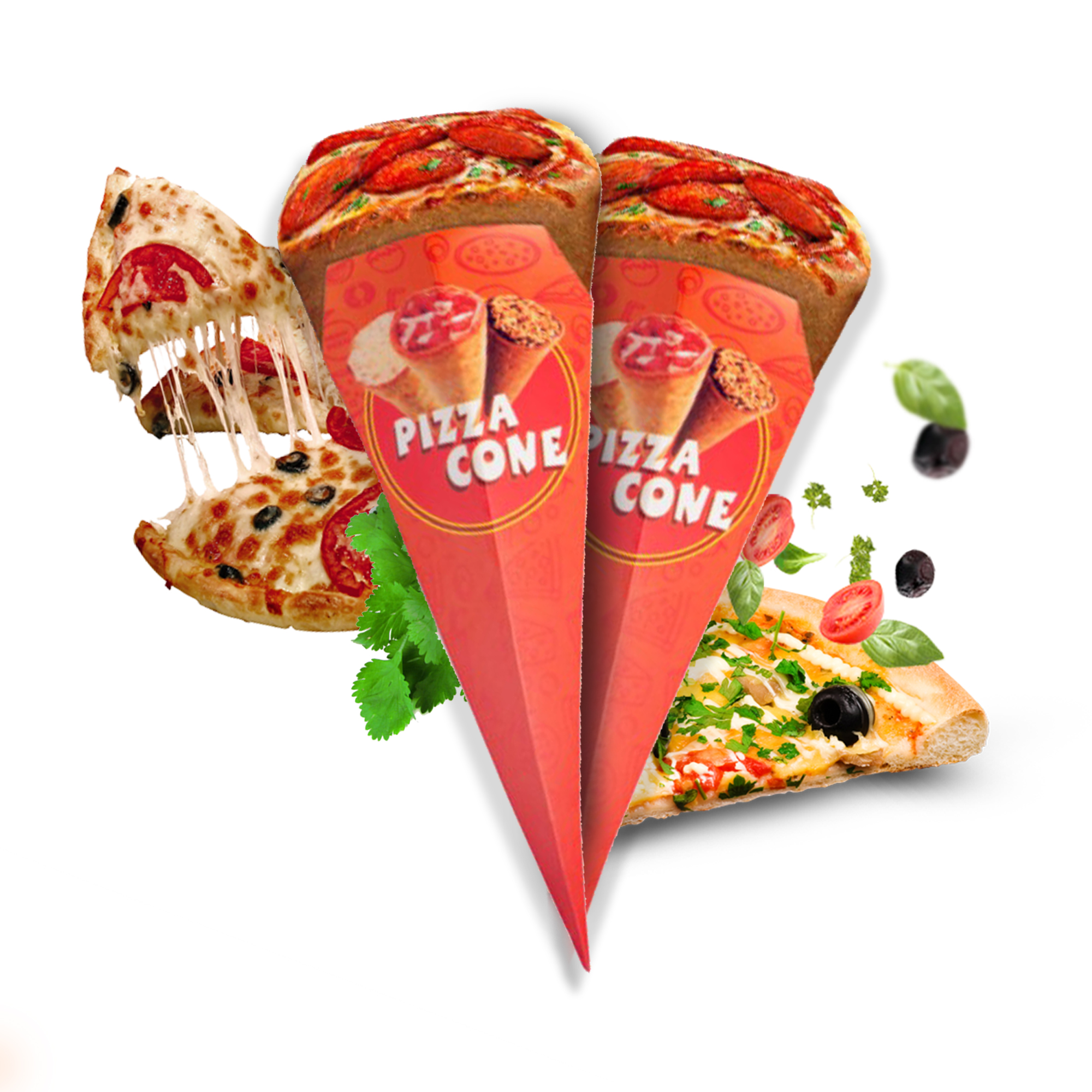 EMBALAGEM CONE PIZZA - 50 UNIDADES
