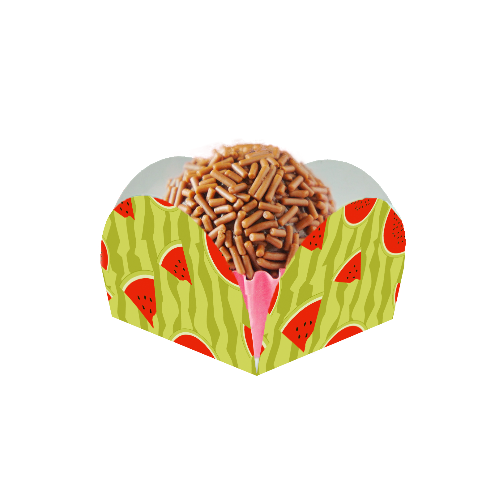 EMBALAGEM FORMINHA PARA DOCINHO 4 PETALAS - MELANCIA - 50 UNIDADES