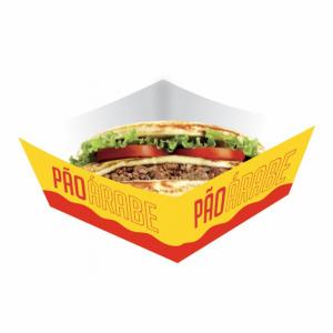 Embalagem Pão Árabe 10,8x5,5x16 Largura 10,8cm X Altura 5,5cm X Comprimento 16cm Triplex 250g 4x0 Faca de Corte