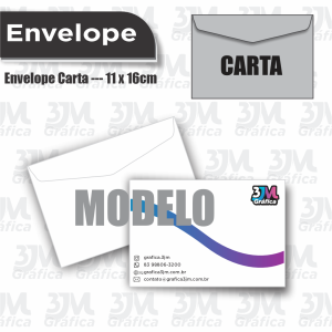 Envelope Carta 11x16cm Sulfite 90g 4x0 Impressão apenas frente