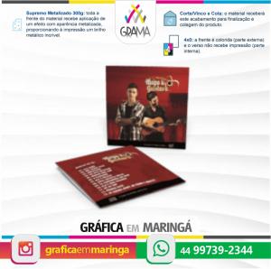 Envelope para CD 12,6 x 12,5 cm Supremo Metalizado 300g 4x0 Sem revestimento Corte/Vinco e Cola